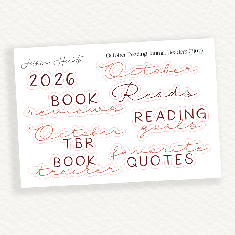 October Reading Journal Headers (B107)