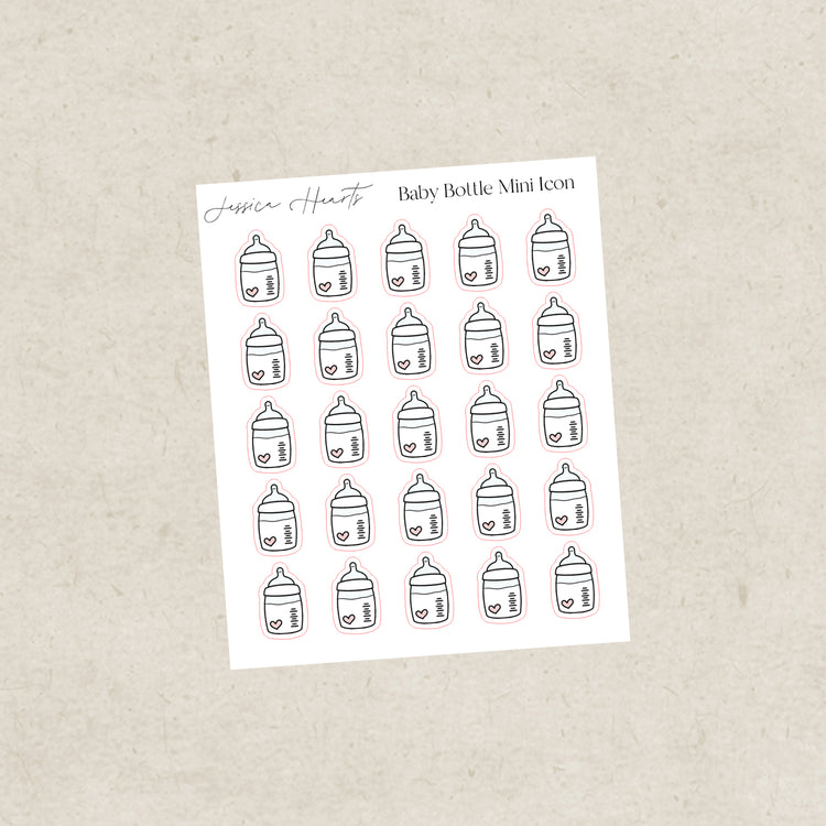 Baby Bottle Mini Icons Sticker Sheet
