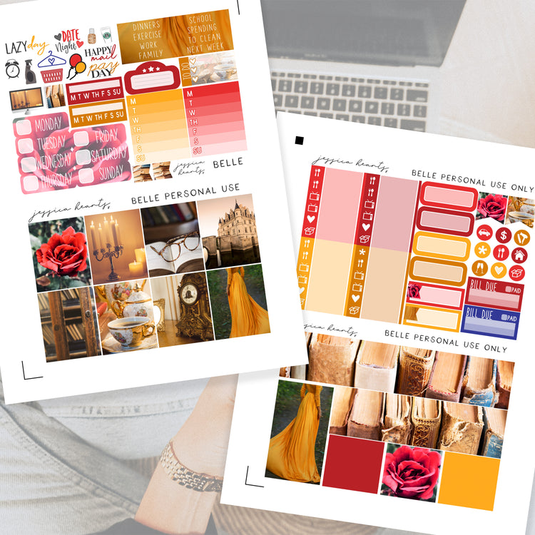 Belle Printable Planner Sticker Kit