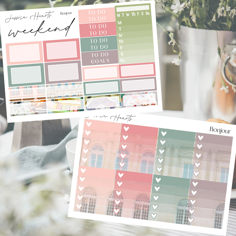Bonjour 2025 Weekly Sticker Kit