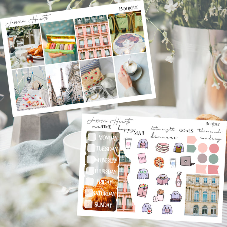 Bonjour 2025 Weekly Sticker Kit