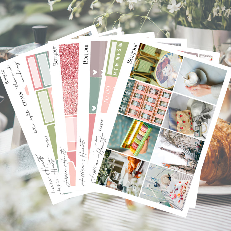 Bonjour 2025 Weekly Sticker Kit