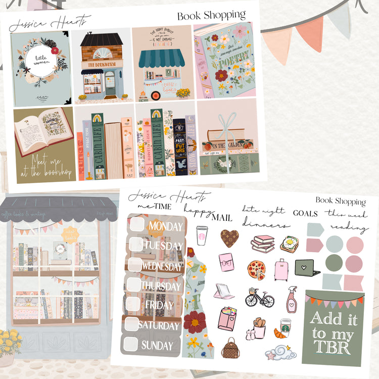 Book Shopping Weekly Sticker Kit
