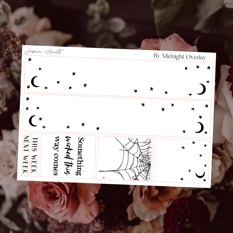By Midnight Foil Overlay Sticker Sheet (Transparent)
