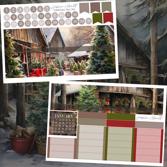 Christmas Tree December BLANK 2023 Monthly Kit + Foil Overlay