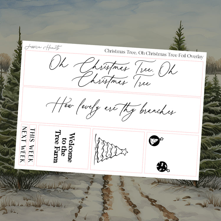 Christmas Tree, Oh Christmas Tree Foil Overlay Sticker Sheet (Transparent)