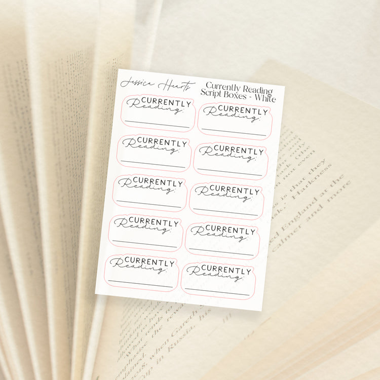 Currently Reading Script Boxes- White