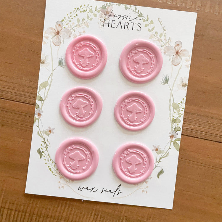 Dreamy Pink Mushroom Wax Seals