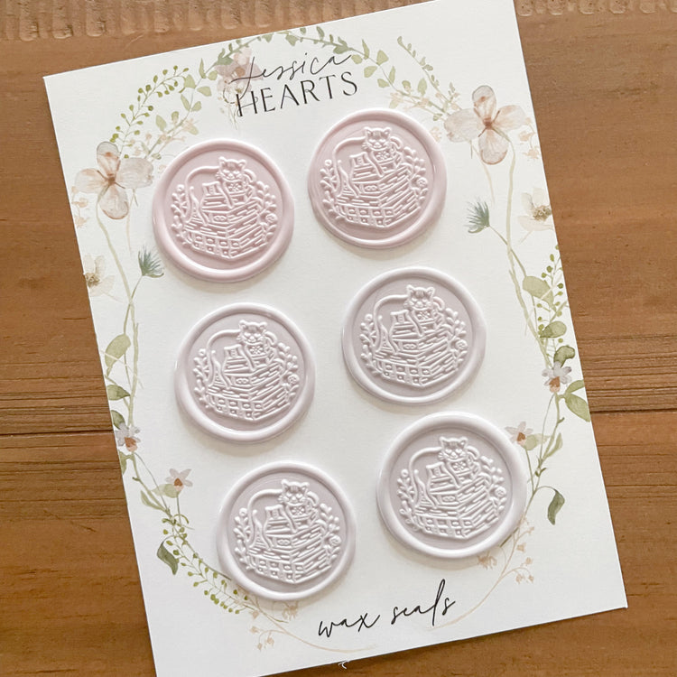 Enchanting Lilac Kitty & Books Wax Seals