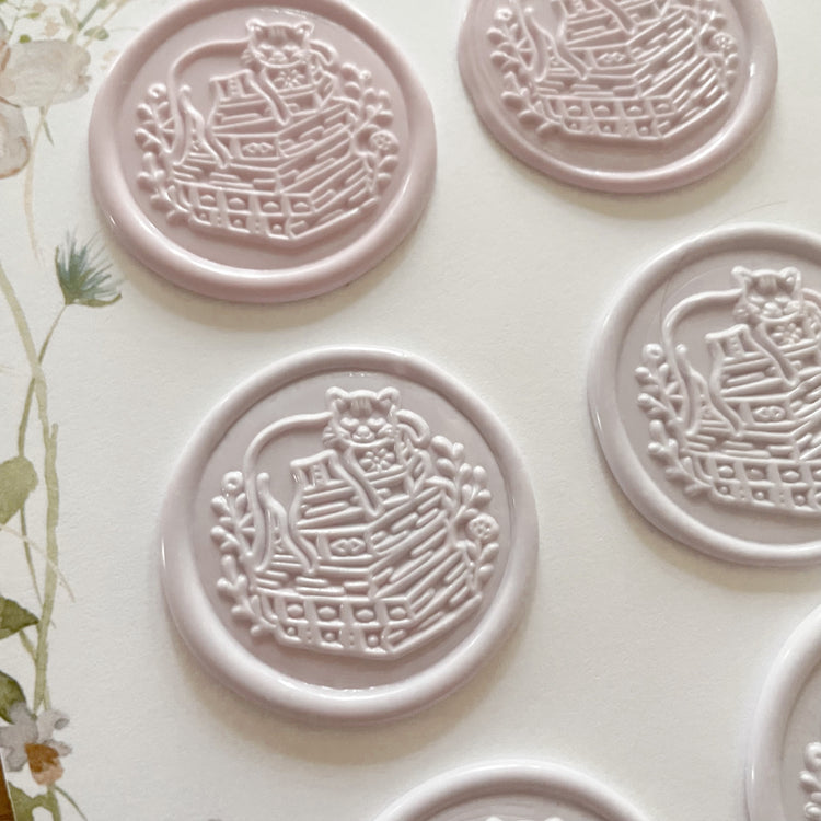 Enchanting Lilac Kitty & Books Wax Seals