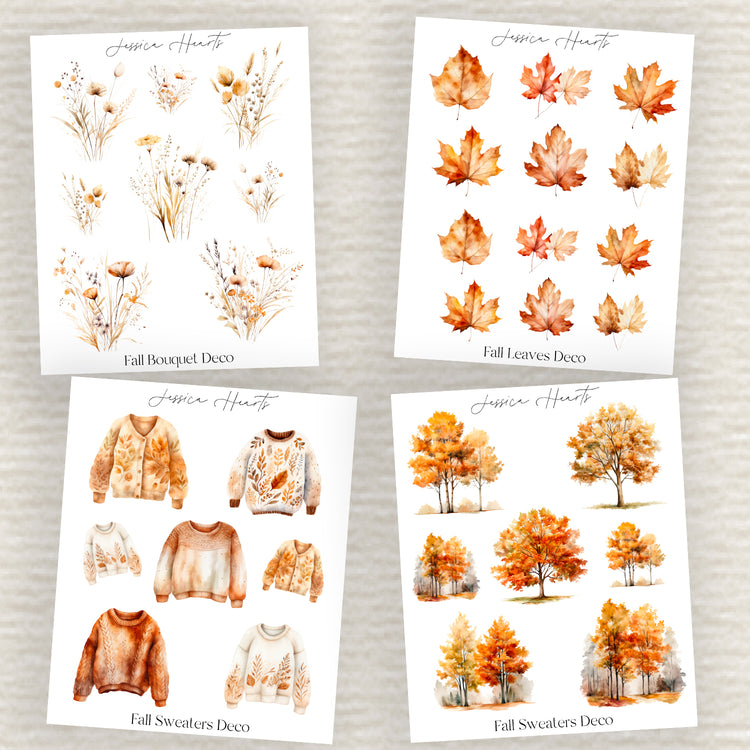 Fall Watercolor Deco Set