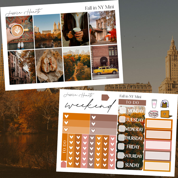 Fall in NY MINI Sticker Kit