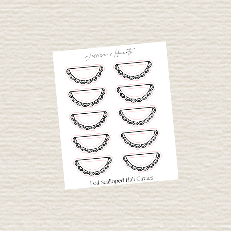 Foil Scalloped Half Circle