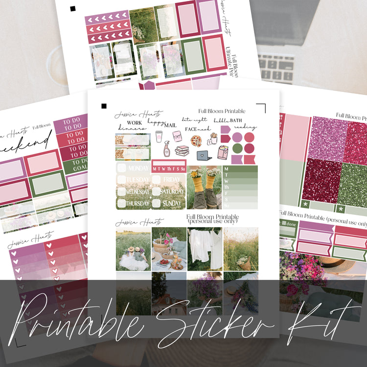 Full Bloom Printable Planner Sticker Kit
