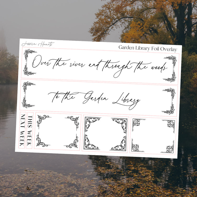 Garden Library Foil Overlay Sticker Sheet (Transparent)