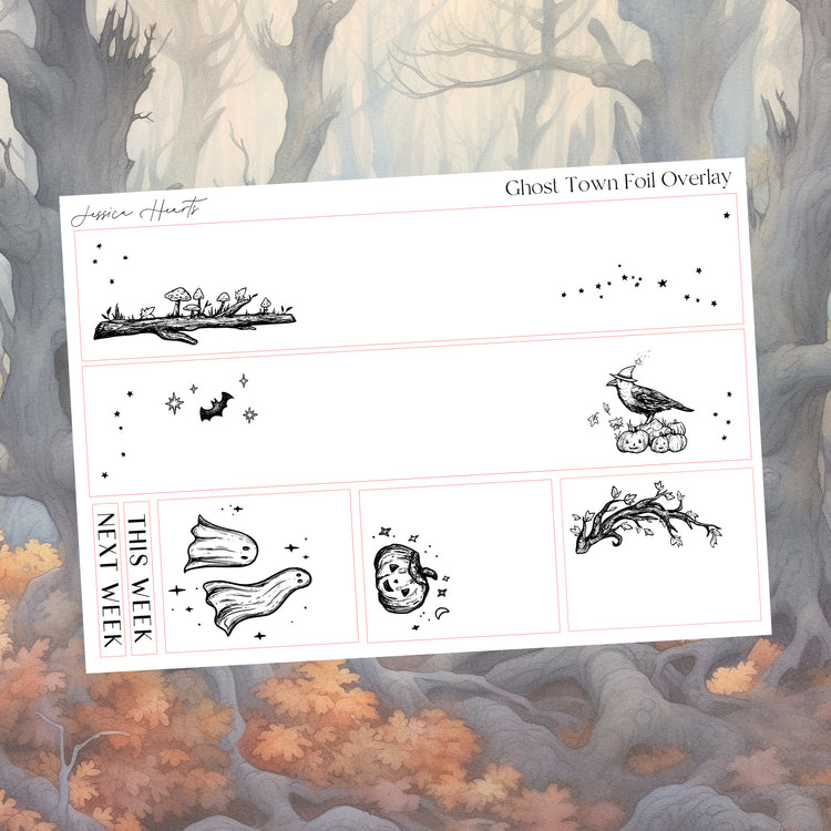 Ghost Town Foil Overlay Sticker Sheet (Transparent)