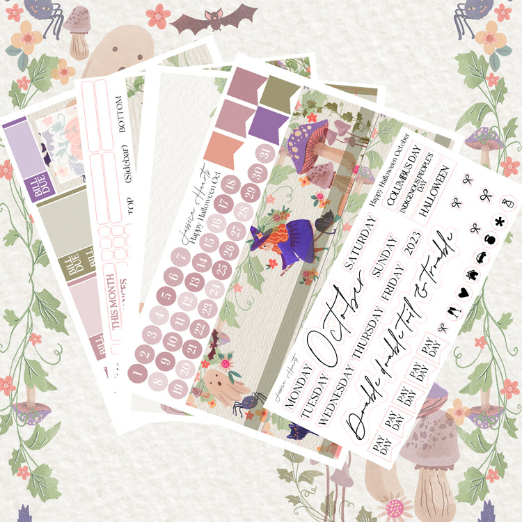 Happy Halloween October BLANK 2023 Monthly Kit + Foil Overlay