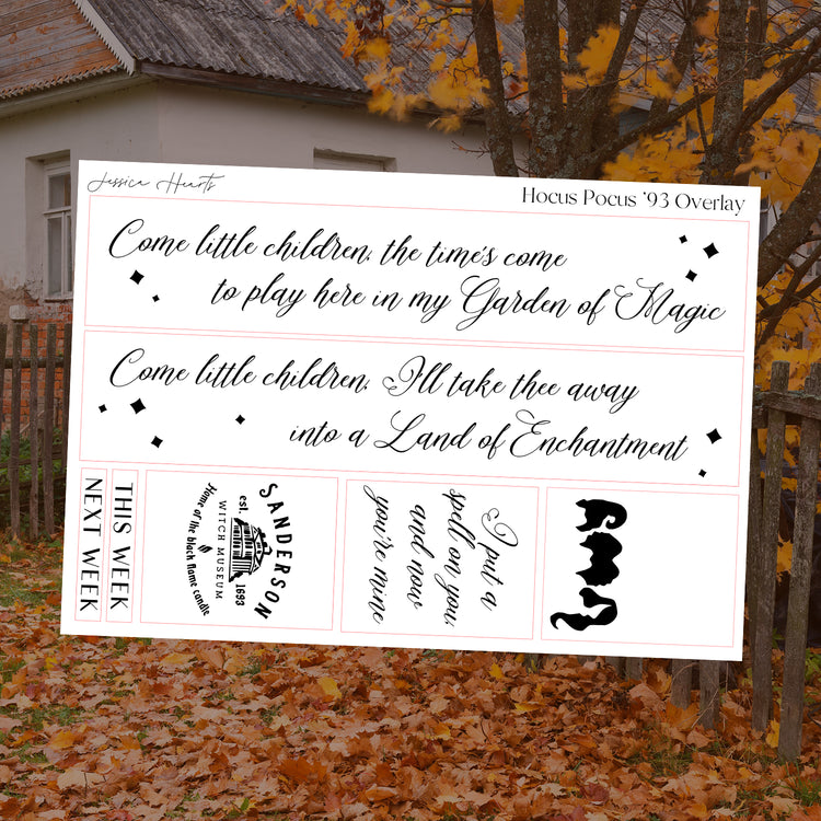 Hocus Pocus '93 Foil Overlay Sticker Sheet (Transparent)