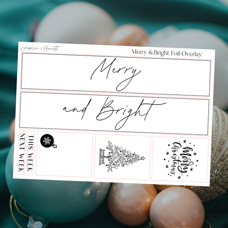 Merry & Bright Foil Overlay Sticker Sheet (Transparent)