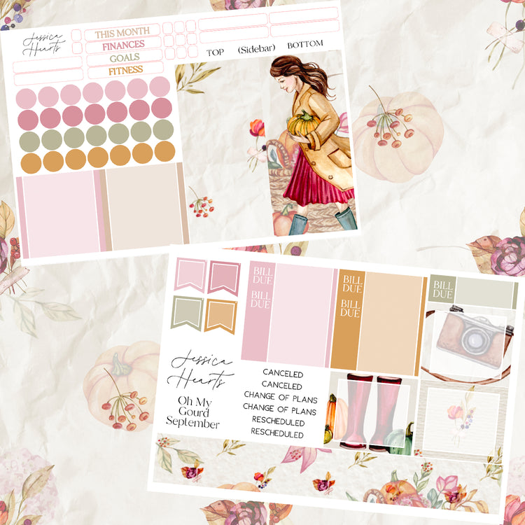 Oh My Gourd September BLANK 2023 Monthly Kit + Foil Overlay