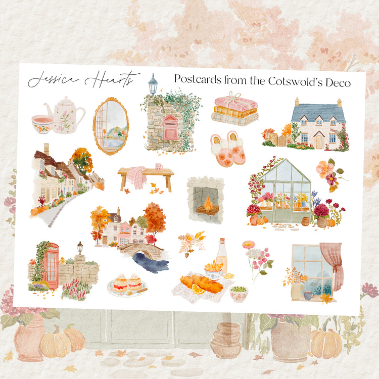 Postcard from the Cotswold's Deco Sheet