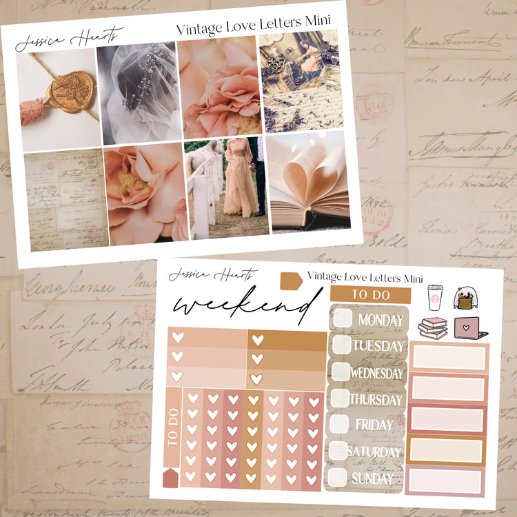 Vintage Love Letters MINI Sticker Kit