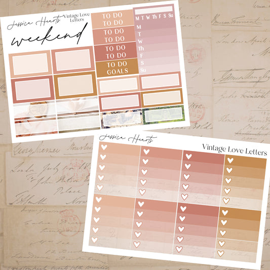 Vintage Love Letters Weekly Sticker Kit