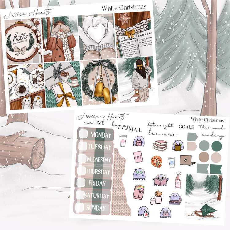 White Christmas Weekly Sticker Kit