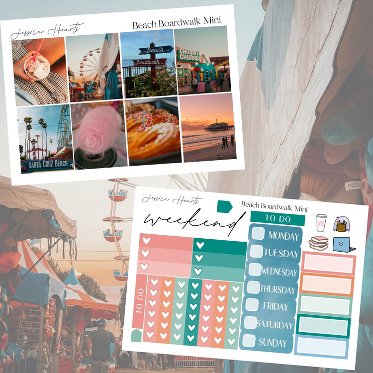Beach Boardwalk MINI Sticker Kit - Jessica Hearts
