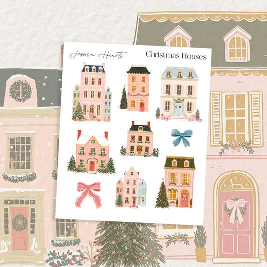 Christmas Houses Deco Stickers - Jessica Hearts