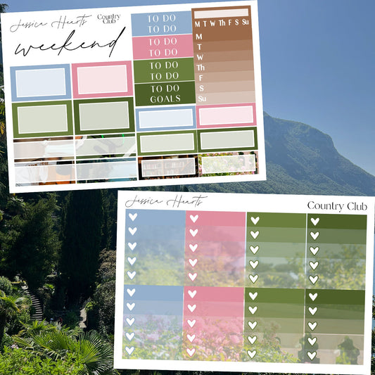 Country Club Weekly Sticker Kit - Jessica Hearts