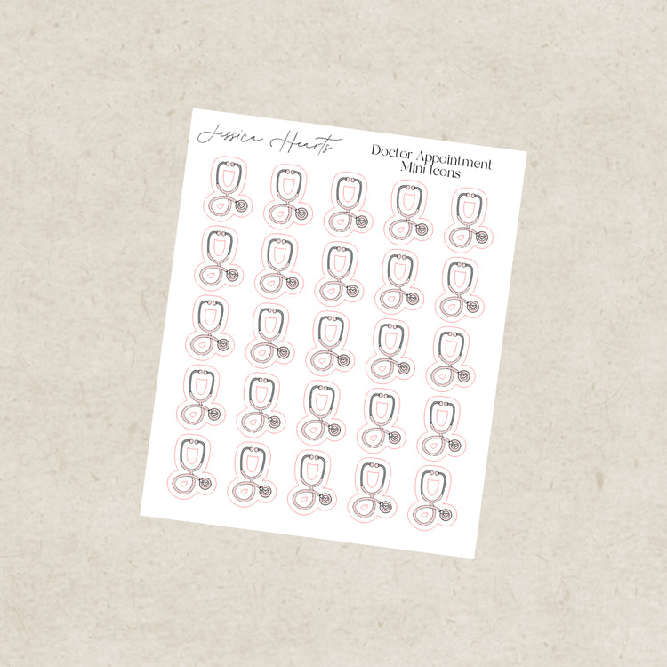 Doctor Appointment Mini Icons Sticker Sheet