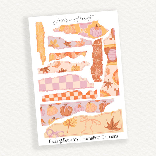 Falling in Love Journaling Deco Corner Stickers - Jessica Hearts