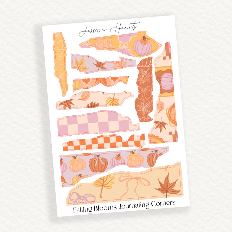 Falling in Love Journaling Deco Corner Stickers - Jessica Hearts