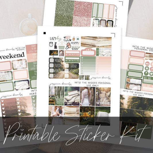 Into the Woods Printable Planner Sticker Kit - Jessica Hearts