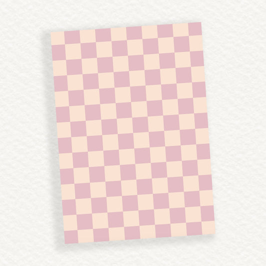 Lavender Checkered B6 Journaling Background Sticker Sheet - Jessica Hearts