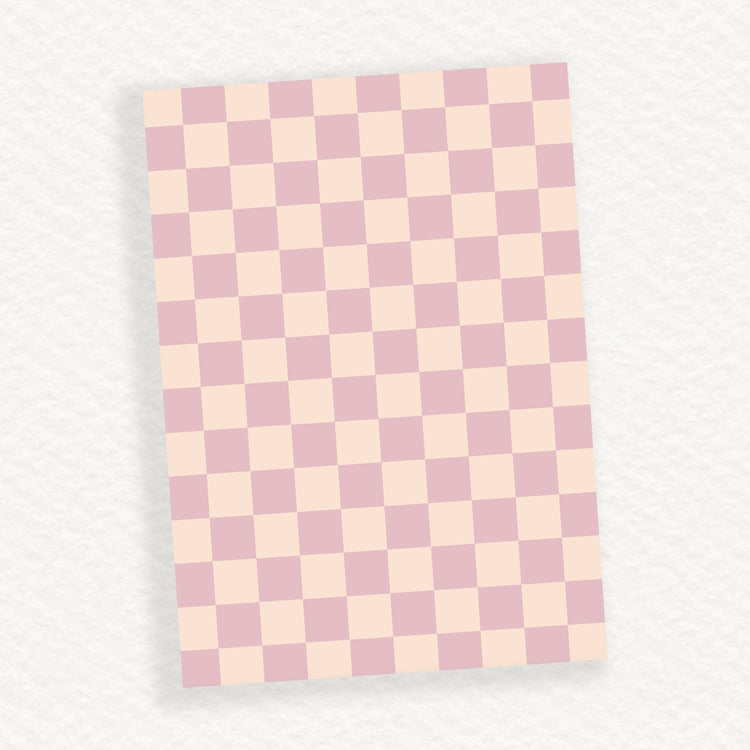 Lavender Checkered B6 Journaling Background Sticker Sheet - Jessica Hearts