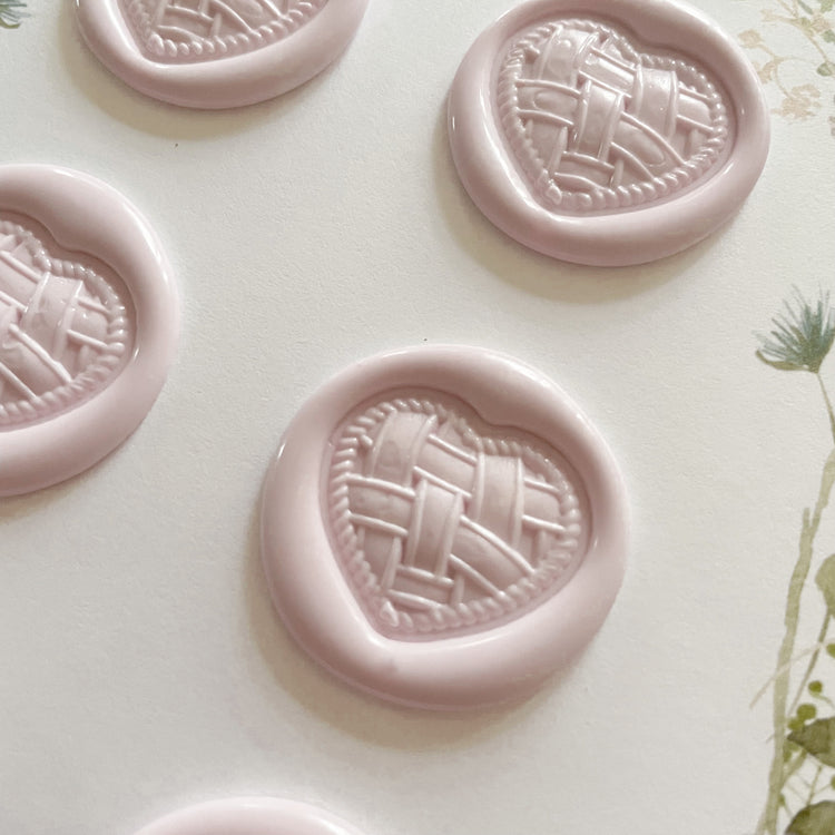 Lavender Heart Pie Wax Seals