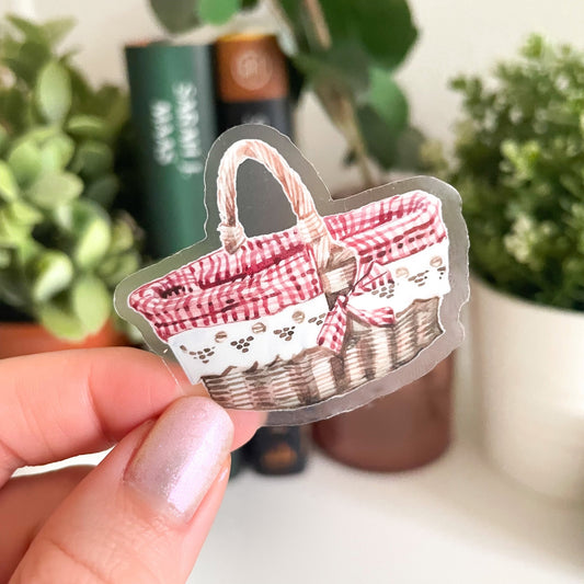 Picnic Basket Vinyl Sticker - Jessica Hearts