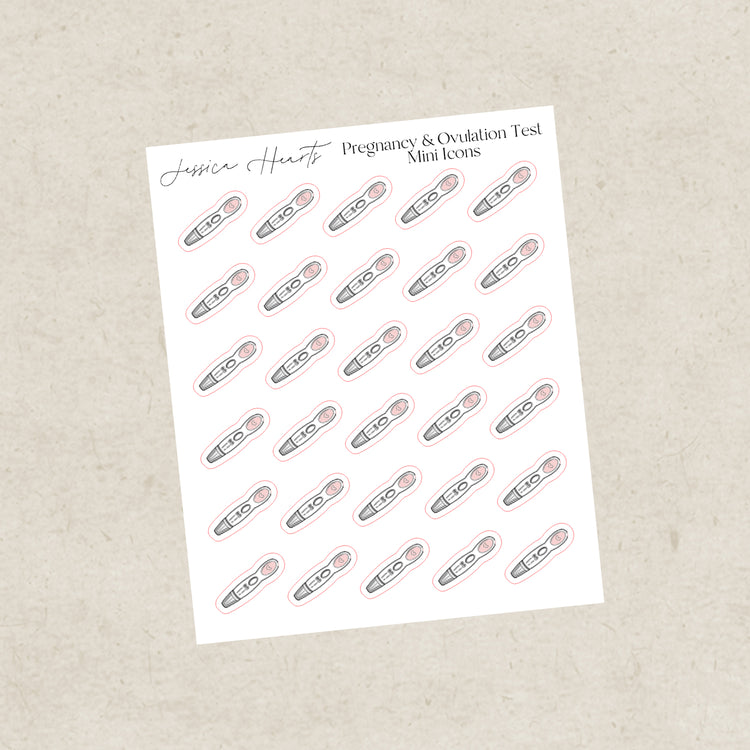 Pregnancy & Ovulation Test Mini Icons Sticker Sheet