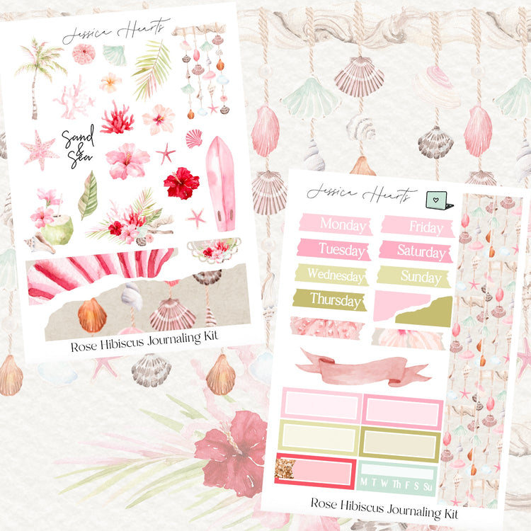 Rose Hibiscus Journaling Kit - Jessica Hearts