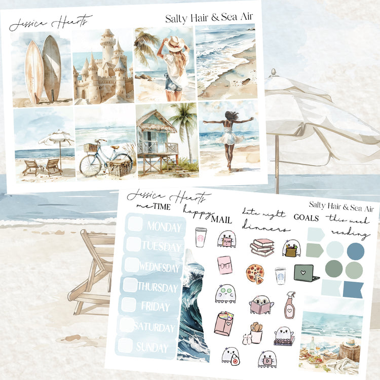 Salty Hair & Sea Air Weekly Sticker Kit - Jessica Hearts