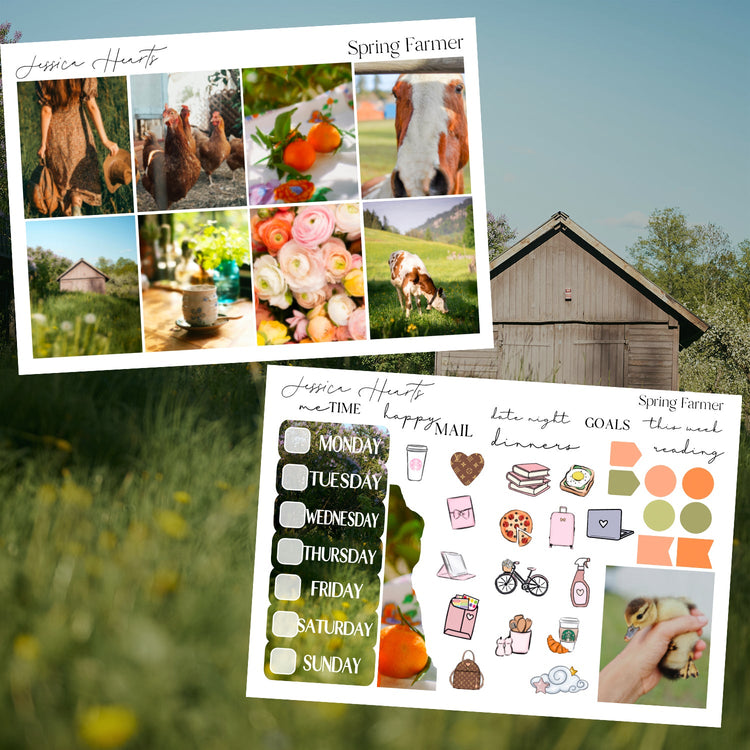 Spring Farmer Weekly Sticker Kit - Jessica Hearts
