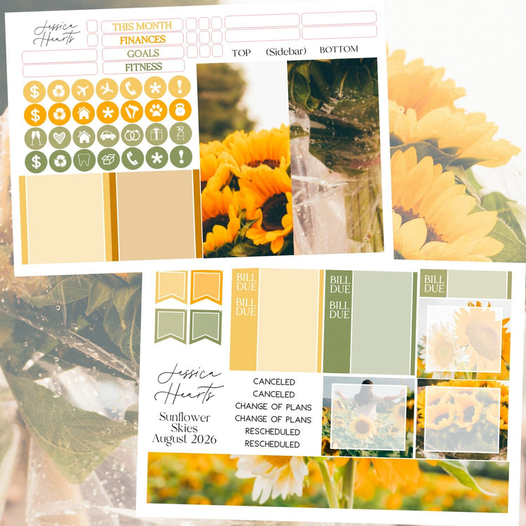 Sunflower Skies August 2026 Monthly Kit - Jessica Hearts