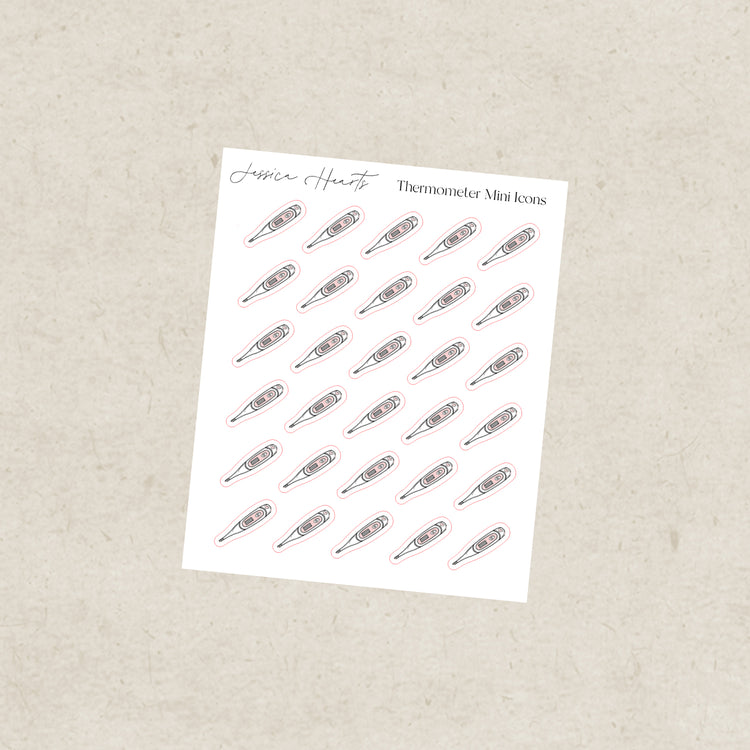 Thermometer Mini Icons Sticker Sheet