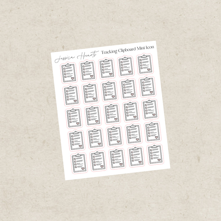 Tracking Clipboard Mini Icons Sticker Sheet