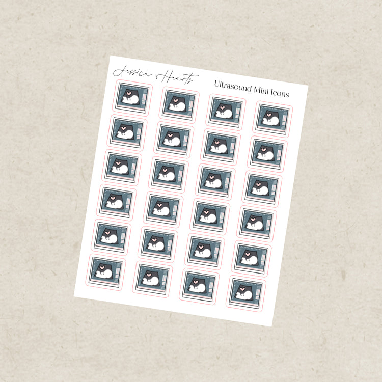 Ultrasound Mini Icons Sticker Sheet