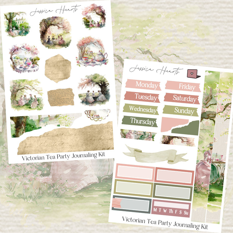 Victorian Tea Party Journaling Kit - Jessica Hearts