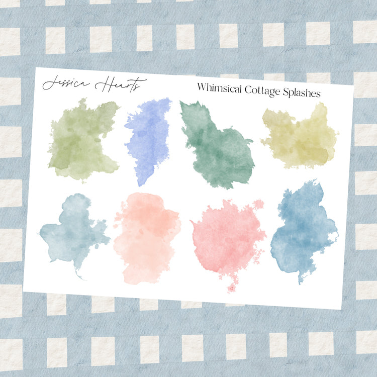 Whimsical Cottage Splashes Sheet - Jessica Hearts