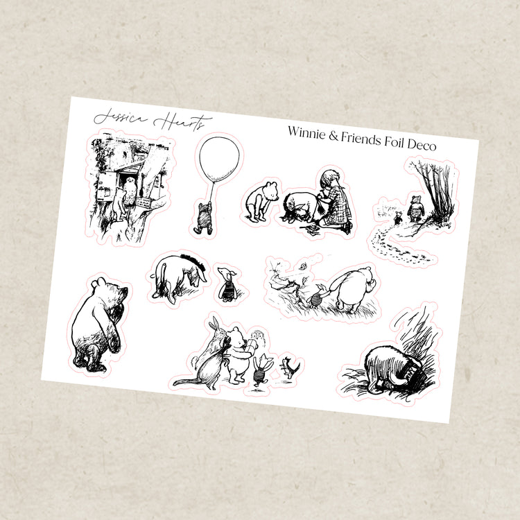 Winnie & Friends Foil Overlay Sticker Sheet (Transparent)